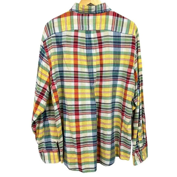 LANDS END Mens Plaid Button Down Shirt Long Sleeve Multicolor Size XL 17-17 1/2 - Picture 2 of 6